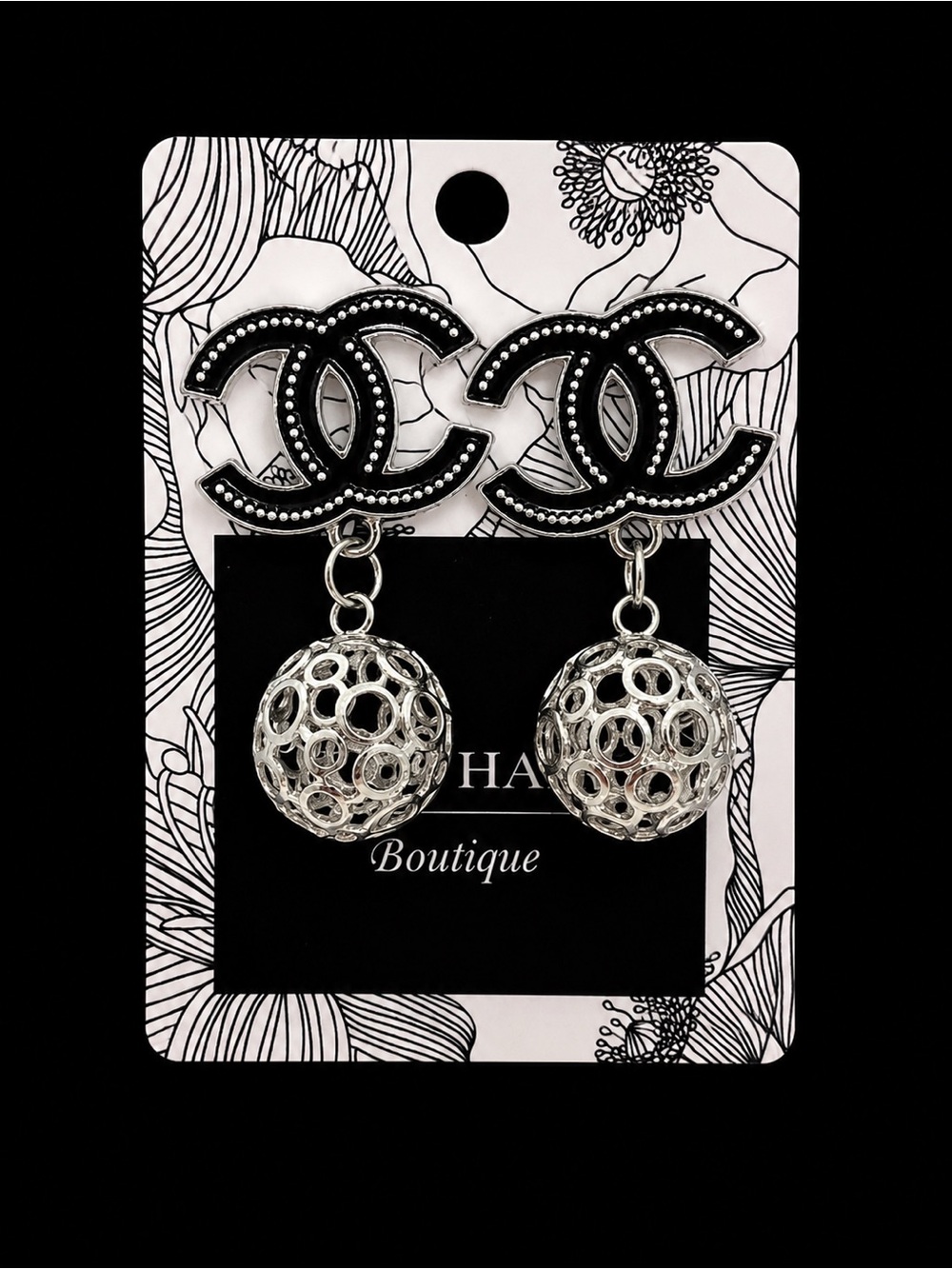 Black & Silver Luxe inspired Earrings